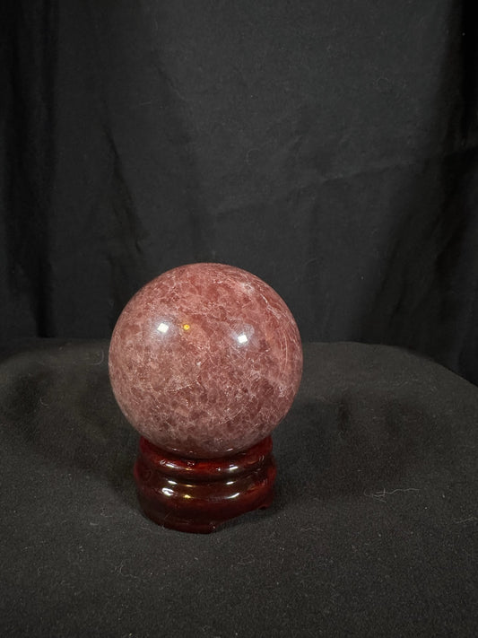 Strawberry quartz sphere