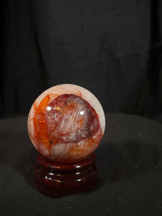 Fire quartz sphere