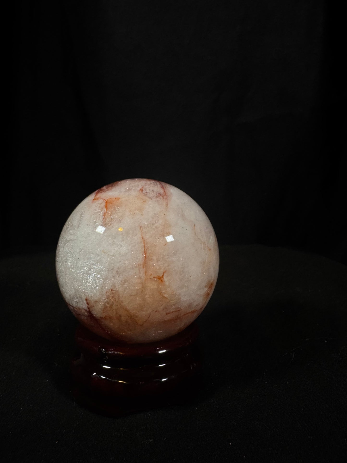 Fire quartz sphere