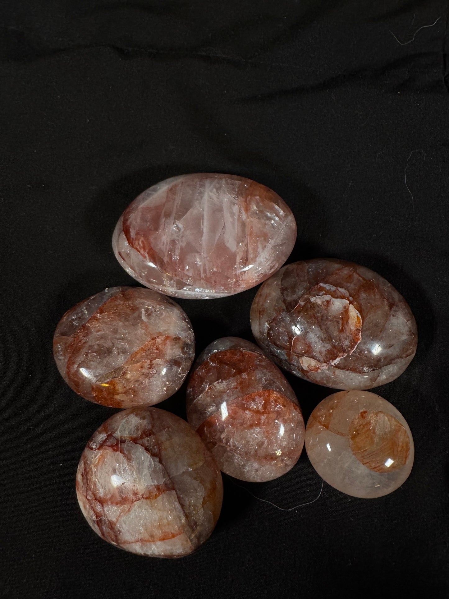 Fire quartz Palm stones